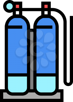 gas cylinders for welding color icon vector. gas cylinders for welding sign. isolated symbol illustration