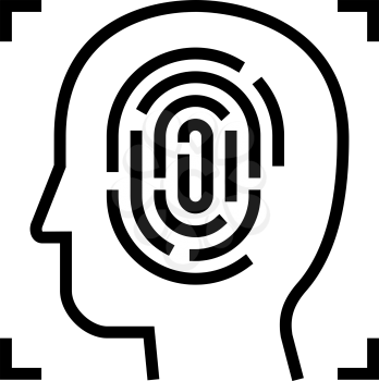 finger print and face id line icon vector. finger print and face id sign. isolated contour symbol black illustration