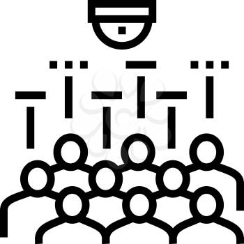 people identification technology line icon vector. people identification technology sign. isolated contour symbol black illustration