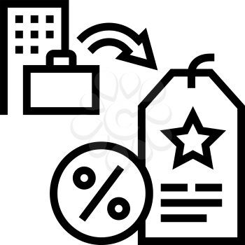 staff discount benefits line icon vector. staff discount benefits sign. isolated contour symbol black illustration