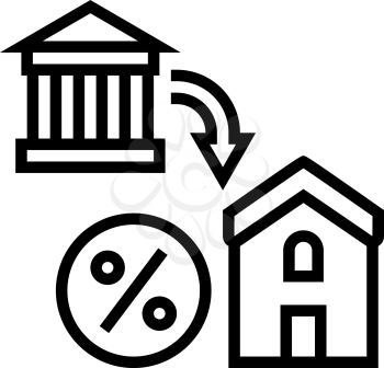 housing benefits line icon vector. housing benefits sign. isolated contour symbol black illustration