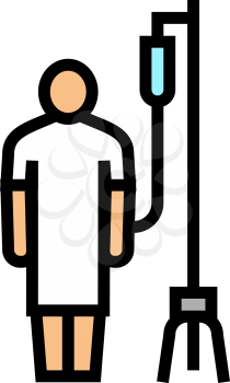 patient with dropper color icon vector. patient with dropper sign. isolated symbol illustration