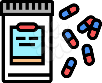 anesthesia drugs pills and container color icon vector. anesthesia drugs pills and container sign. isolated symbol illustration