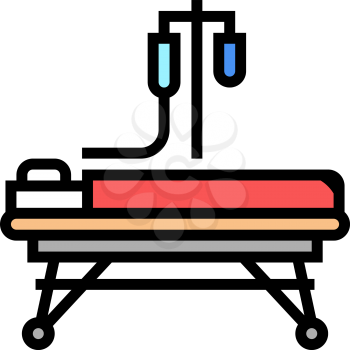 resuscitation stretcher color icon vector. resuscitation stretcher sign. isolated symbol illustration