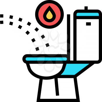 urination with blood color icon vector. urination with blood sign. isolated symbol illustration