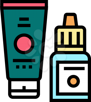 serum and cream beauty cosmetics color icon vector. serum and cream beauty cosmetics sign. isolated symbol illustration