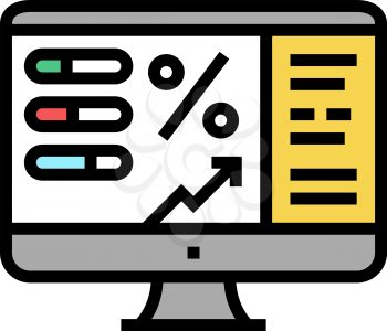 monitoring profit color icon vector. monitoring profit sign. isolated symbol illustration