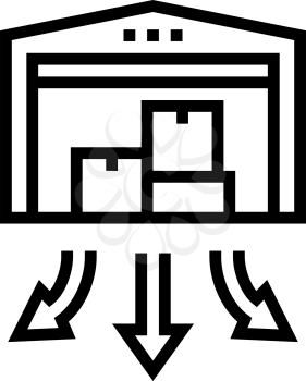 warehouse building line icon vector. warehouse building sign. isolated contour symbol black illustration