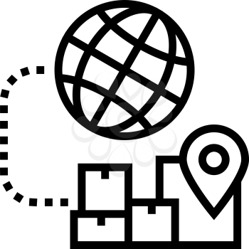 logistics international line icon vector. logistics international sign. isolated contour symbol black illustration