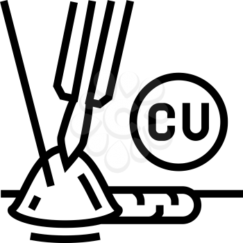 copper welding line icon vector. copper welding sign. isolated contour symbol black illustration