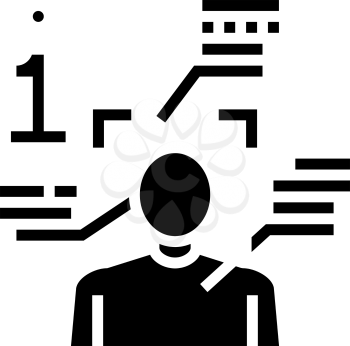 person information and identification glyph icon vector. person information and identification sign. isolated contour symbol black illustration