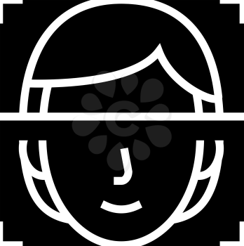 eyes scanning for identification glyph icon vector. eyes scanning for identification sign. isolated contour symbol black illustration