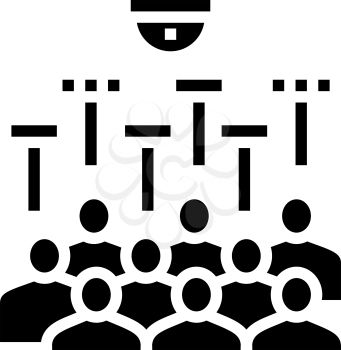 people identification technology glyph icon vector. people identification technology sign. isolated contour symbol black illustration