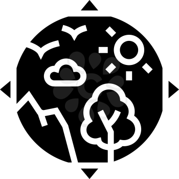 biosphere ecosystem glyph icon vector. biosphere ecosystem sign. isolated contour symbol black illustration