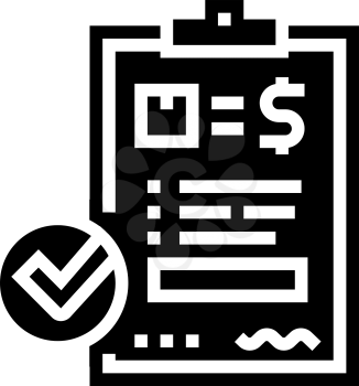 evaluation and contract glyph icon vector. evaluation and contract sign. isolated contour symbol black illustration