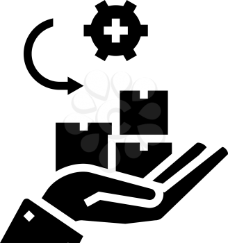 receive goods and services glyph icon vector. receive goods and services sign. isolated contour symbol black illustration