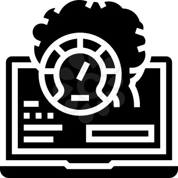 laptop optimize glyph icon vector. laptop optimize sign. isolated contour symbol black illustration