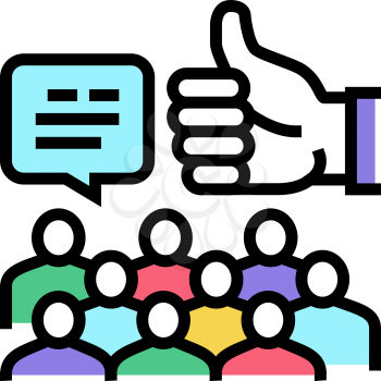 feedback crowdsoursing color icon vector. feedback crowdsoursing sign. isolated symbol illustration