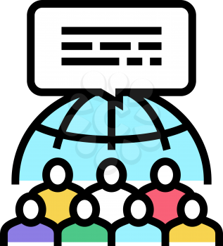 global crowdsoursing color icon vector. global crowdsoursing sign. isolated symbol illustration
