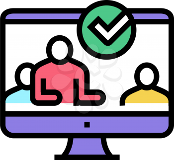 customer of crowdsoursing service color icon vector. customer of crowdsoursing service sign. isolated symbol illustration