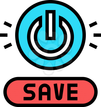 power on off button energy saving color icon vector. power on off button energy saving sign. isolated symbol illustration
