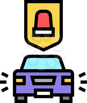alarm car protect device color icon vector. alarm car protect device sign. isolated symbol illustration