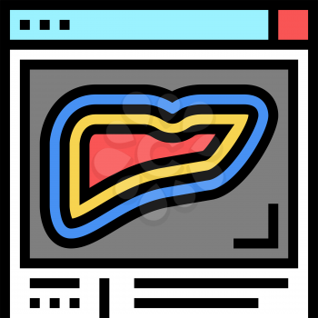 liver radiology scanning color icon vector. liver radiology scanning sign. isolated symbol illustration