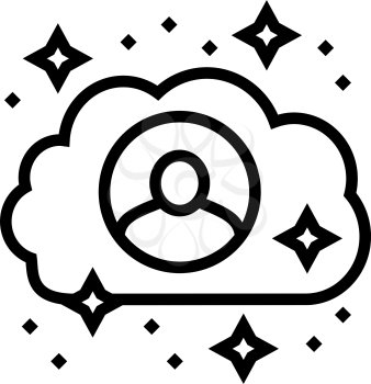 client information cloud storaging line icon vector. client information cloud storaging sign. isolated contour symbol black illustration