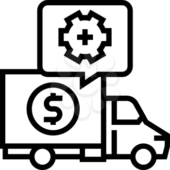 cost of logistics services line icon vector. cost of logistics services sign. isolated contour symbol black illustration