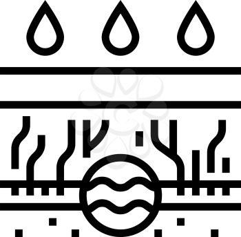 rain gutter drainage system line icon vector. rain gutter drainage system sign. isolated contour symbol black illustration