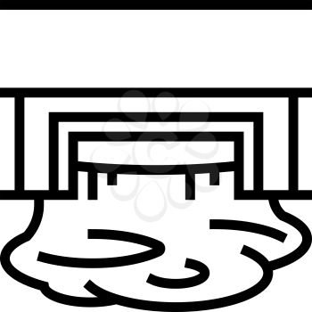 industry drainage system line icon vector. industry drainage system sign. isolated contour symbol black illustration