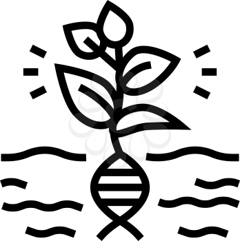 plant genetic line icon vector. plant genetic sign. isolated contour symbol black illustration