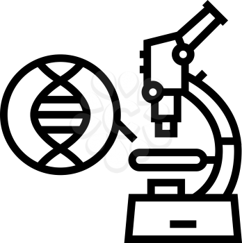 microscope for research genetic molecule line icon vector. microscope for research genetic molecule sign. isolated contour symbol black illustration