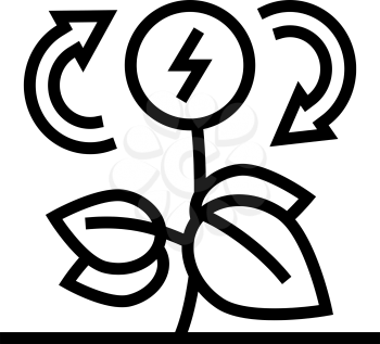 eco energy saving line icon vector. eco energy saving sign. isolated contour symbol black illustration