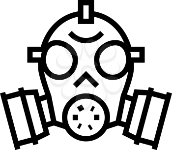 gas mask line icon vector. gas mask sign. isolated contour symbol black illustration