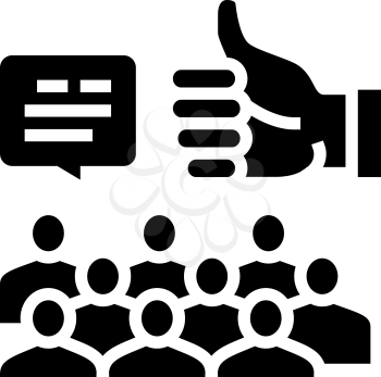 feedback crowdsoursing glyph icon vector. feedback crowdsoursing sign. isolated contour symbol black illustration