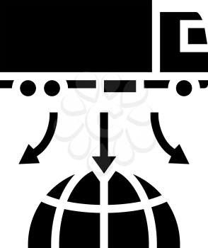 truck delivery world logistics glyph icon vector. truck delivery world logistics sign. isolated contour symbol black illustration