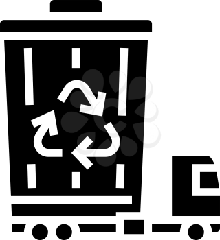 garbage removal and disposal logistics glyph icon vector. garbage removal and disposal logistics sign. isolated contour symbol black illustration