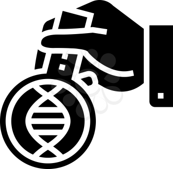 laboratory researching genetic molecule glyph icon vector. laboratory researching genetic molecule sign. isolated contour symbol black illustration