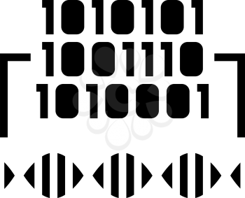 binary code genetic information glyph icon vector. binary code genetic information sign. isolated contour symbol black illustration