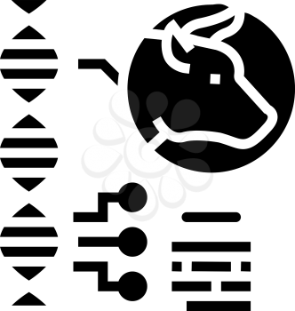 animal genetic glyph icon vector. animal genetic sign. isolated contour symbol black illustration