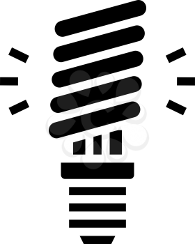 lamp energy saving glyph icon vector. lamp energy saving sign. isolated contour symbol black illustration