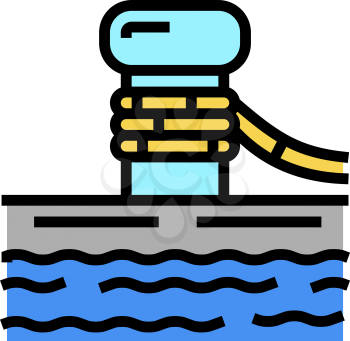mooring bollard port color icon vector. mooring bollard port sign. isolated symbol illustration