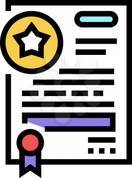contract bonus color icon vector. contract bonus sign. isolated symbol illustration