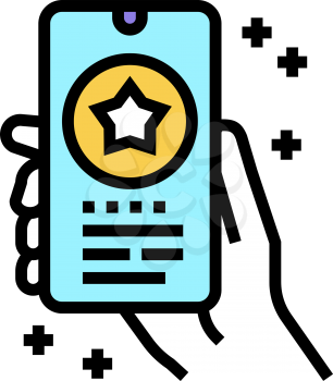 phone application bonus color icon vector. phone application bonus sign. isolated symbol illustration