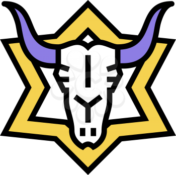 skull astrological color icon vector. skull astrological sign. isolated symbol illustration