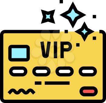 vip premium line card color icon vector. vip premium line card sign. isolated symbol illustration
