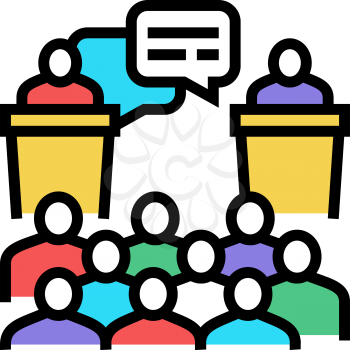 debate on forum color icon vector. debate on forum sign. isolated symbol illustration