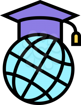 international education graduate color icon vector. international education graduate sign. isolated symbol illustration