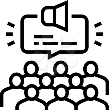 public hearing on forum line icon vector. public hearing on forum sign. isolated contour symbol black illustration